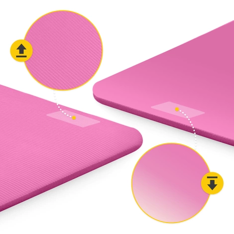 Mata do ćwiczeń fitness i jogi NBR 180 × 60 × 1,5 cm różowa