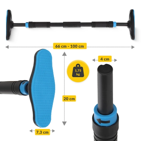 Drążek do podciągania rozporowy ULTRA niebieski