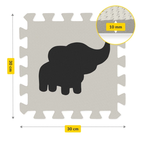 Mata edukacyjna dla dzieci puzzle 150 x 150 cm szara