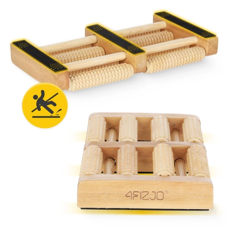 Drewniany wałek do masażu stóp podwójny