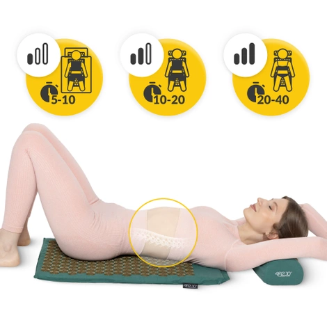 Mata do akupresury z poduszką klasyczna ciemnozielona