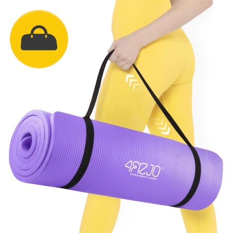 Mata do ćwiczeń fitness i jogi NBR 180 × 60 × 1 cm fioletowa