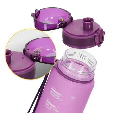 Butelka sportowa na wodę 650 ml różowa