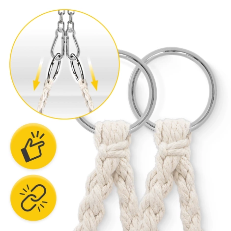 Huśtawka ogrodowa z poduszką BOHO beżowa