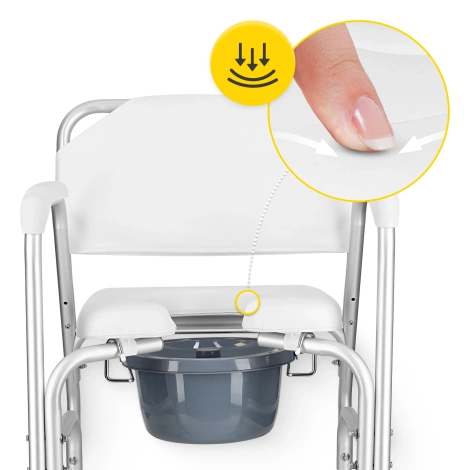 Wózek toaletowy sanitarny dla niepełnosprawnych i seniorów