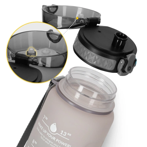 Butelka motywacyjna na wodę 1 L szara