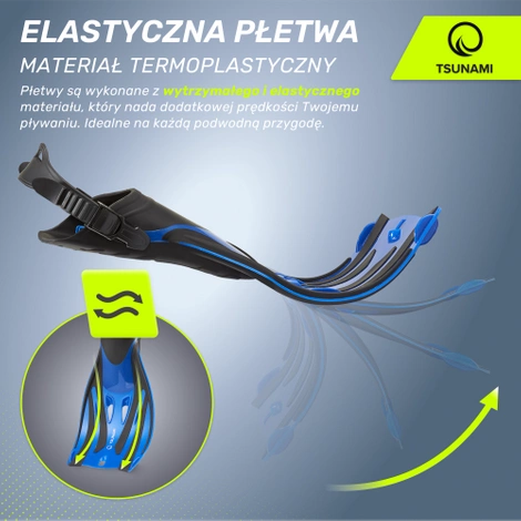 Płetwy do nurkowania dla dzieci TSUNAMI rozmiar 33-37