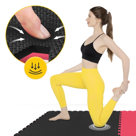 Mata ochronna piankowa PUZZLE na podłogę 100 x 100 cm czerwona