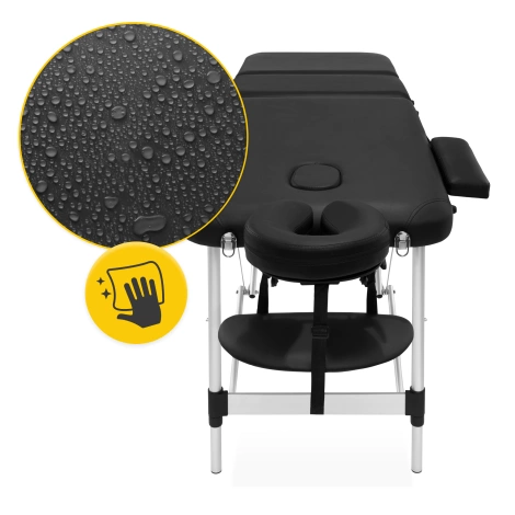 Stół do masażu aluminiowy z regulacją blatu 60 cm czarny