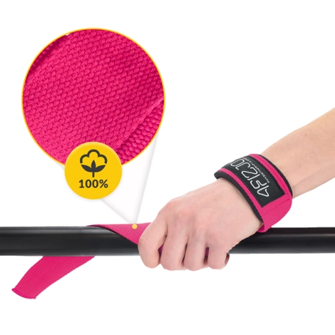 Paski treningowe do martwego ciągu Deadlift Straps różowe