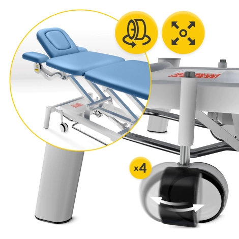 Stół do masażu i rehabilitacji elektryczny ERGO niebieski