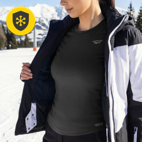 Koszulka termiczna unisex z długim rękawem - czarna, rozmiar S