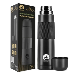 Termos turystyczny do kawy i herbaty 1 litr czarny