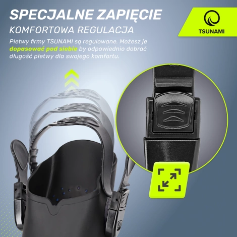 Płetwy do pływania TSUNAMI L/XL granatowe