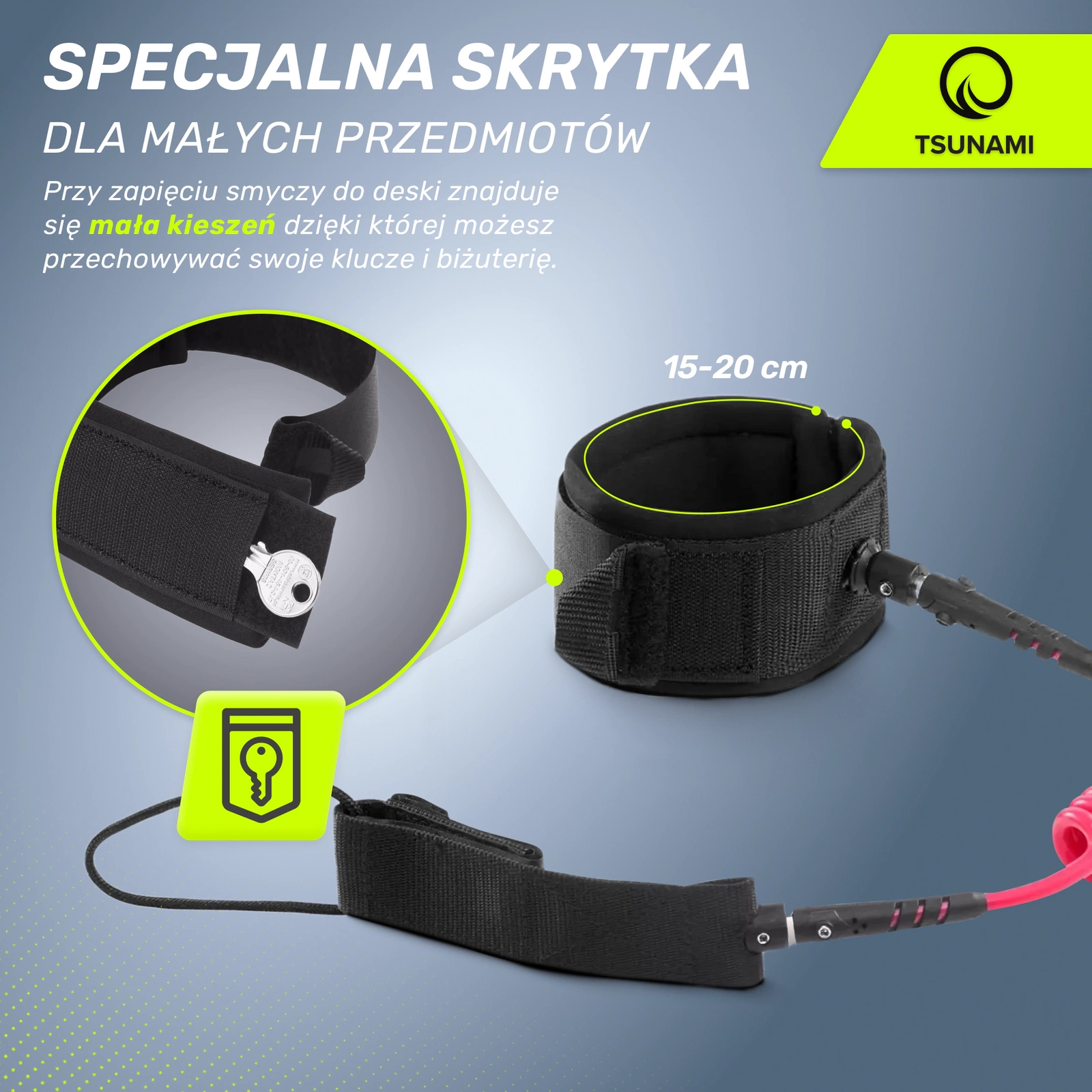 leash linka zabezpieczajaca do deski sup rozowa