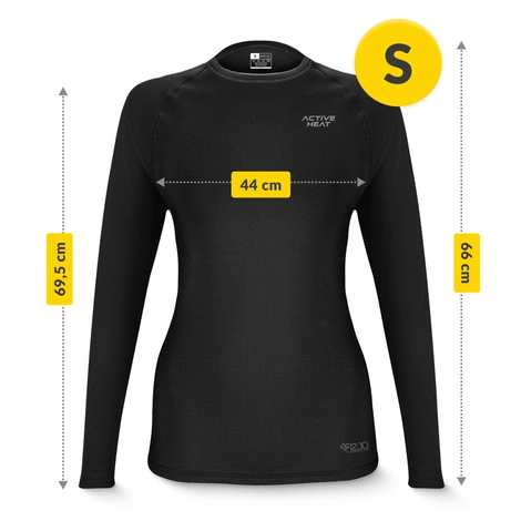 Koszulka termiczna unisex z długim rękawem - czarna, rozmiar S