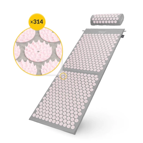 Duża mata do akupresury z poduszką klasyczna XL różowa