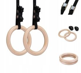 Kółka gimnastyczne do podciągania drewniane