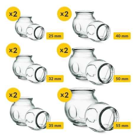 Bańki chińskie ogniowe szklane 12 szt.
