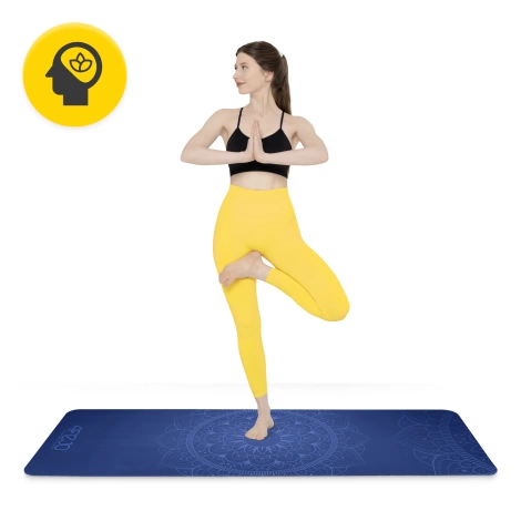 Zamszowa mata do jogi i ćwiczeń 1,5 mm niebieska