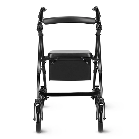 Chodzik czterokołowy z siedziskiem i torbą czarny