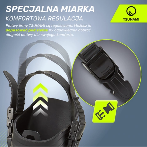 Płetwy do pływania TSUNAMI L/XL niebieskie