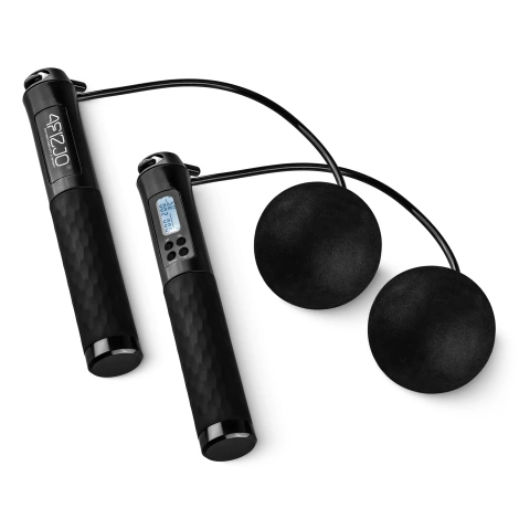 Skakanka z licznikiem i kulkami czarna