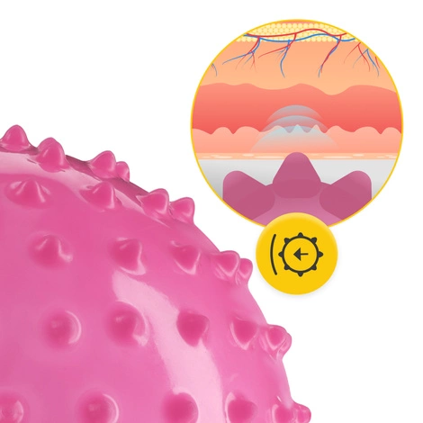 Piłka rehabilitacyjna z kolcami 20 cm różowa