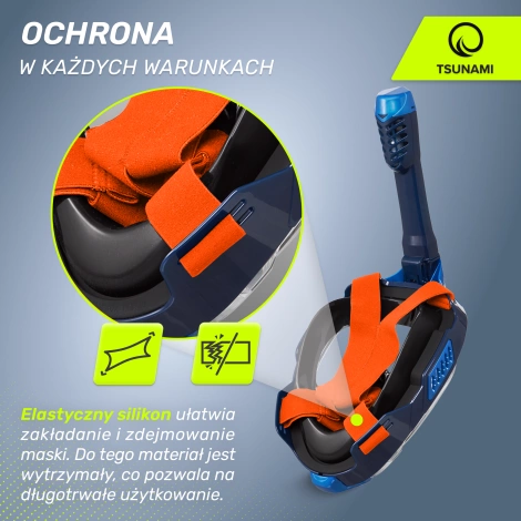 Maska do nurkowania pełnotwarzowa TSUNAMI PRO L/XL