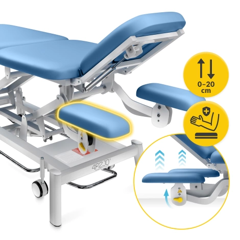 Stół do masażu i rehabilitacji elektryczny ERGO niebieski