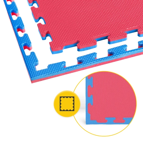 Mata ochronna piankowa PUZZLE na podłogę 100 x 100 cm niebieska