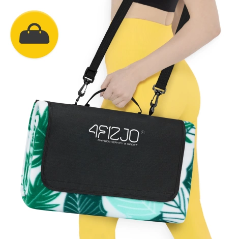 Koc piknikowy plażowy z izolacją 200 x 200 cm liście