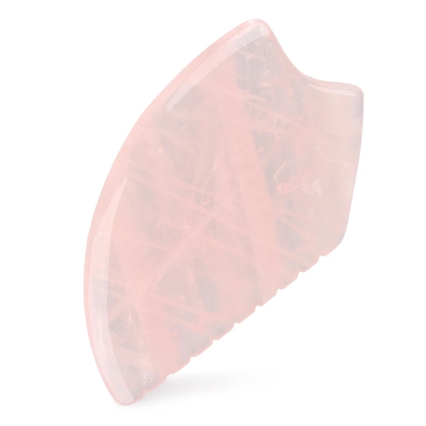 Karbowany kamień Gua Sha z naturalnego różowego kwarcu