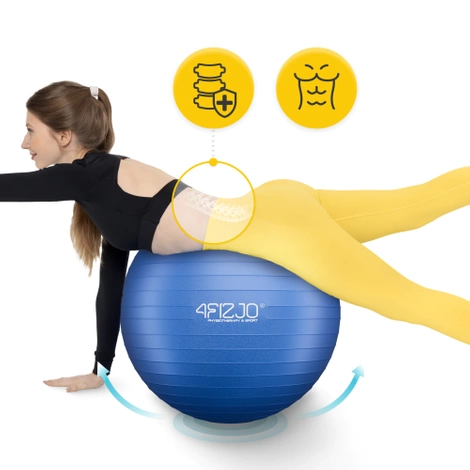 Piłka gimnastyczna dmuchana 65 cm granatowa