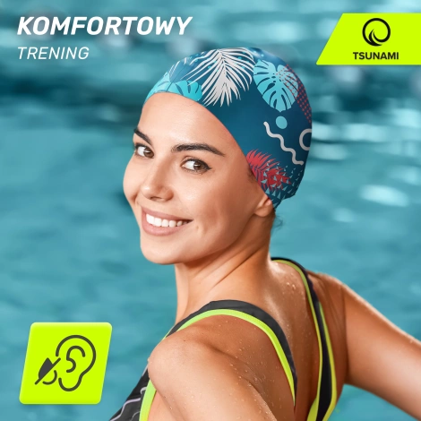 Czepek na basen damski TSUNAMI LEAFS