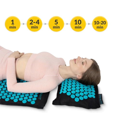 ECO Mata do akupresury z łuskami gryki i kokosem niebieska