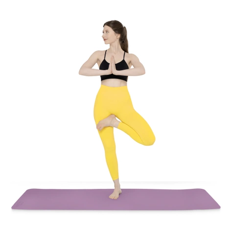 Mata do ćwiczeń i jogi antypoślizgowa TPE 1 cm fioletowa