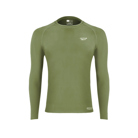 Koszulka termiczna unisex z długim rękawem - zielona, rozmiar L