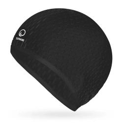 Czepek na basen damski TSUNAMI TEXTURE czarny