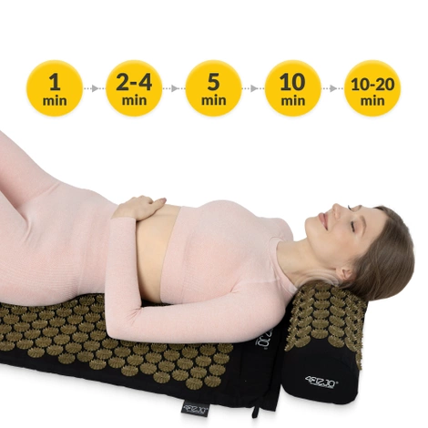 Duża mata do akupresury z poduszką klasyczna XL czarna