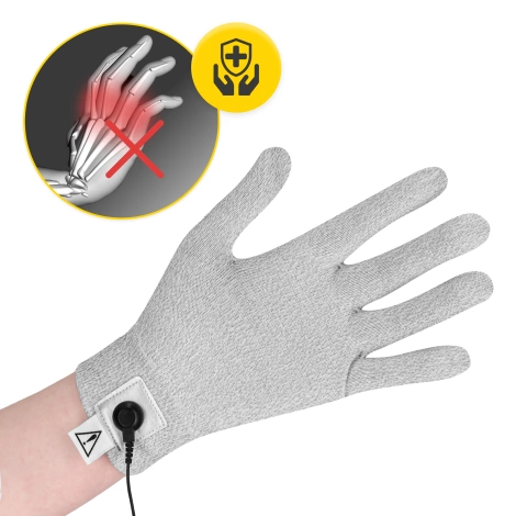 Rękawica przewodząca do elektrostymulacji dłoni