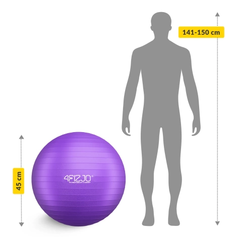 Piłka gimnastyczna dmuchana 55 cm fioletowa