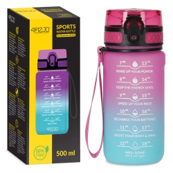 Butelka motywacyjna na wodę 0,5 L różowa