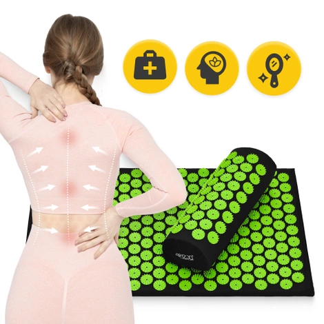 Mata do akupresury z poduszką klasyczna zielona