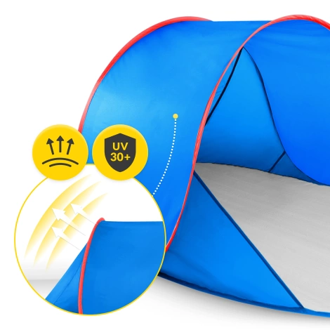 Namiot plażowy samorozkładający niebiesko-czerwony