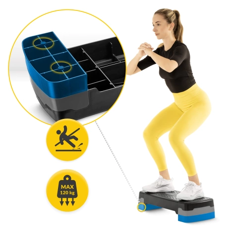 Stepper do aerobiku Standard 2-stopnie niebieski