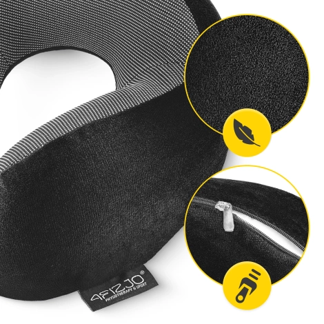 Poduszka podróżna rogal do spania czarna