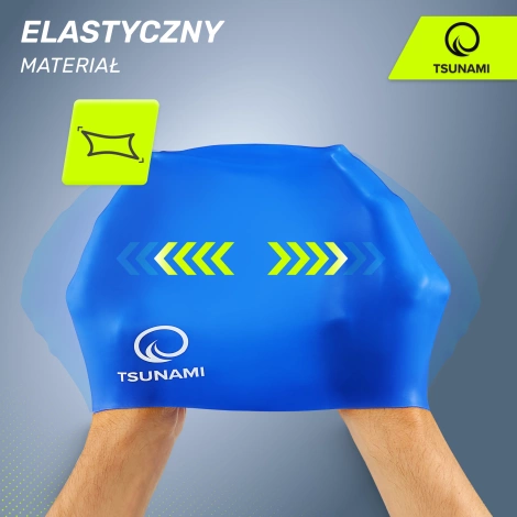 Czepek na basen unisex TSUNAMI PRO niebieski