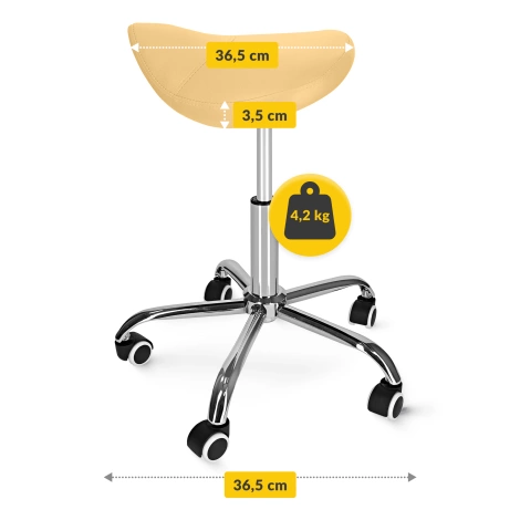 Taboret obrotowy siodło do masażu ERGO żółty