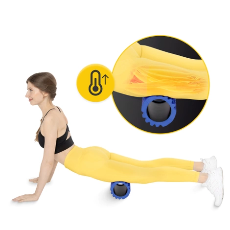 Wałek do masażu z wypustkami EVA 33 cm niebieski